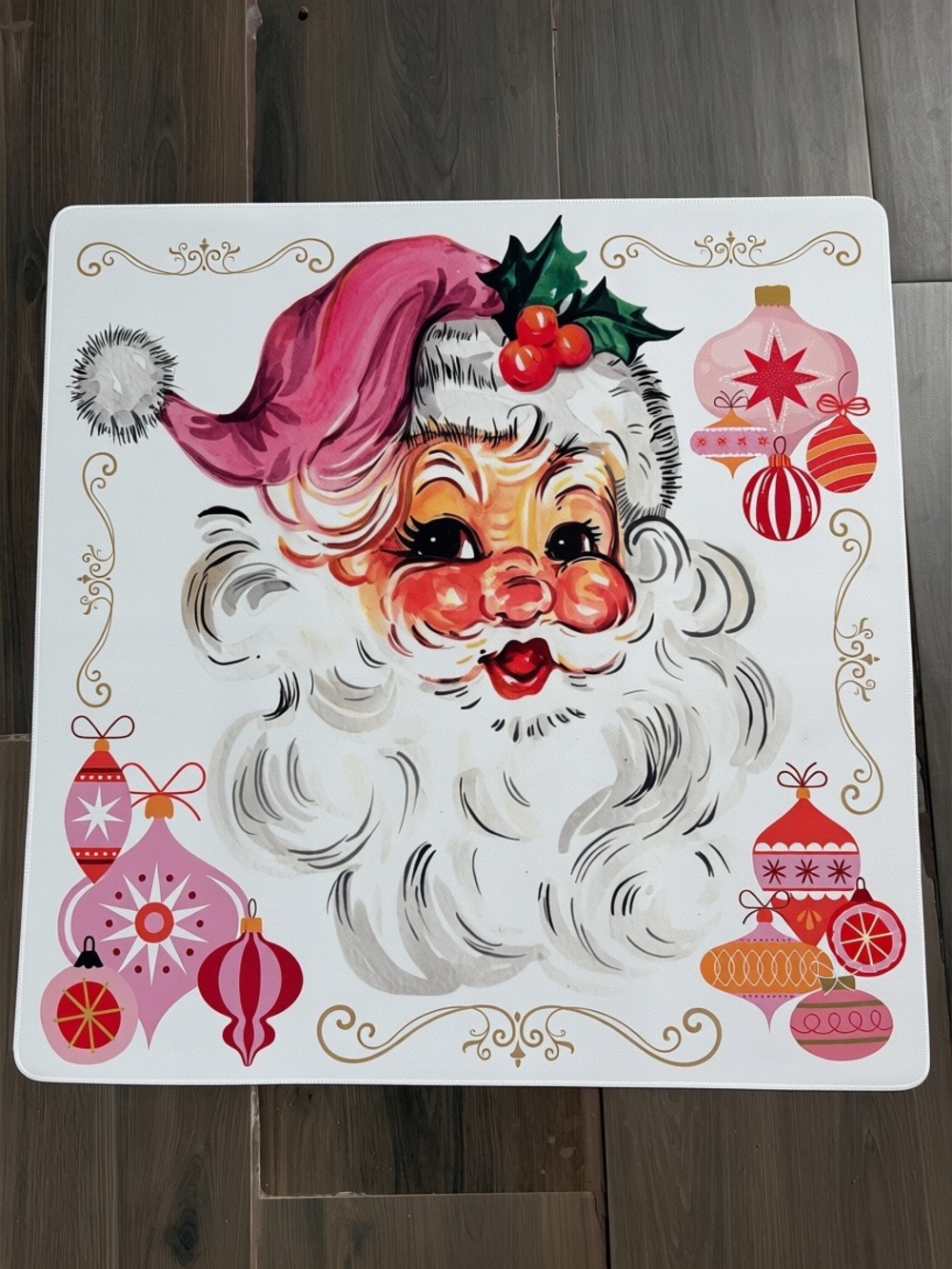 NEW Custom Designed Festive Santa Holiday Christmas Themed Mahjong Mat - Picture 2 of 5